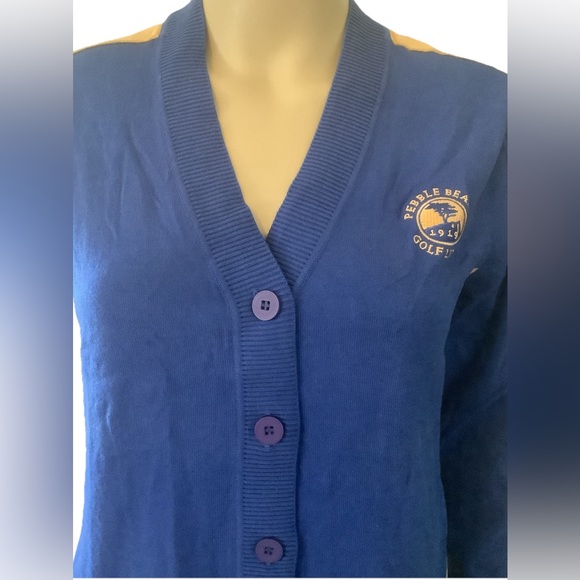 Pebble Beach Golf Cardigan links Sweater Button Down, size  Medium, V neck, - Picture 9 of 12